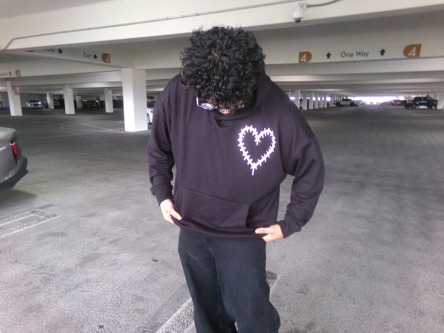 Model wearing the FELT, NOT SEEN Hoodie