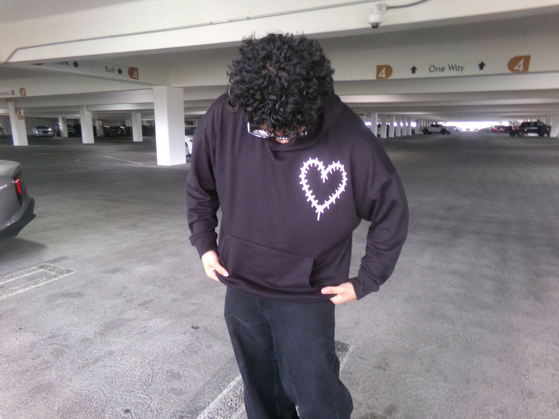 Model wearing the FELT, NOT SEEN Hoodie