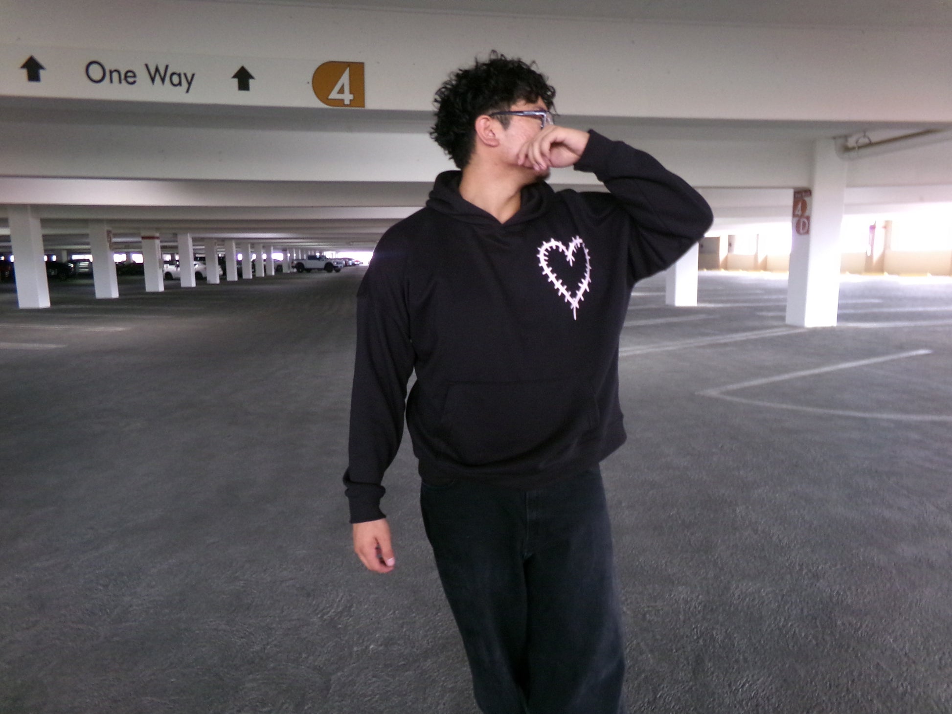 Model wearing the FELT, NOT SEEN Hoodie
