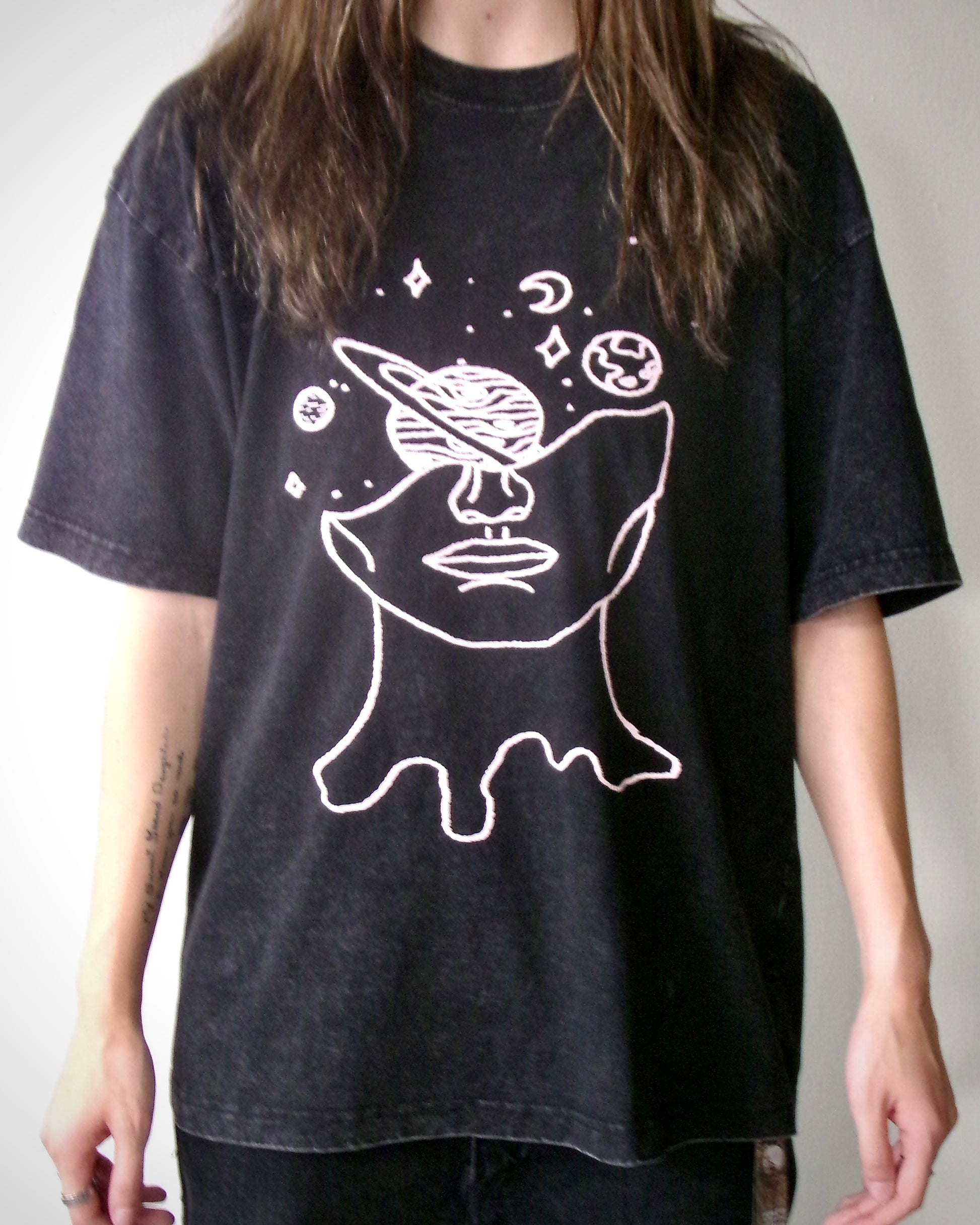 Front of the Lost in Thought vintage washed tee by OUTSPOKEN