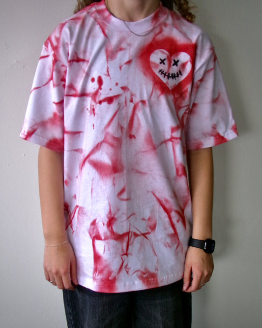 Front of the hand-painted Pure Love Tee by OUTSPOKEN